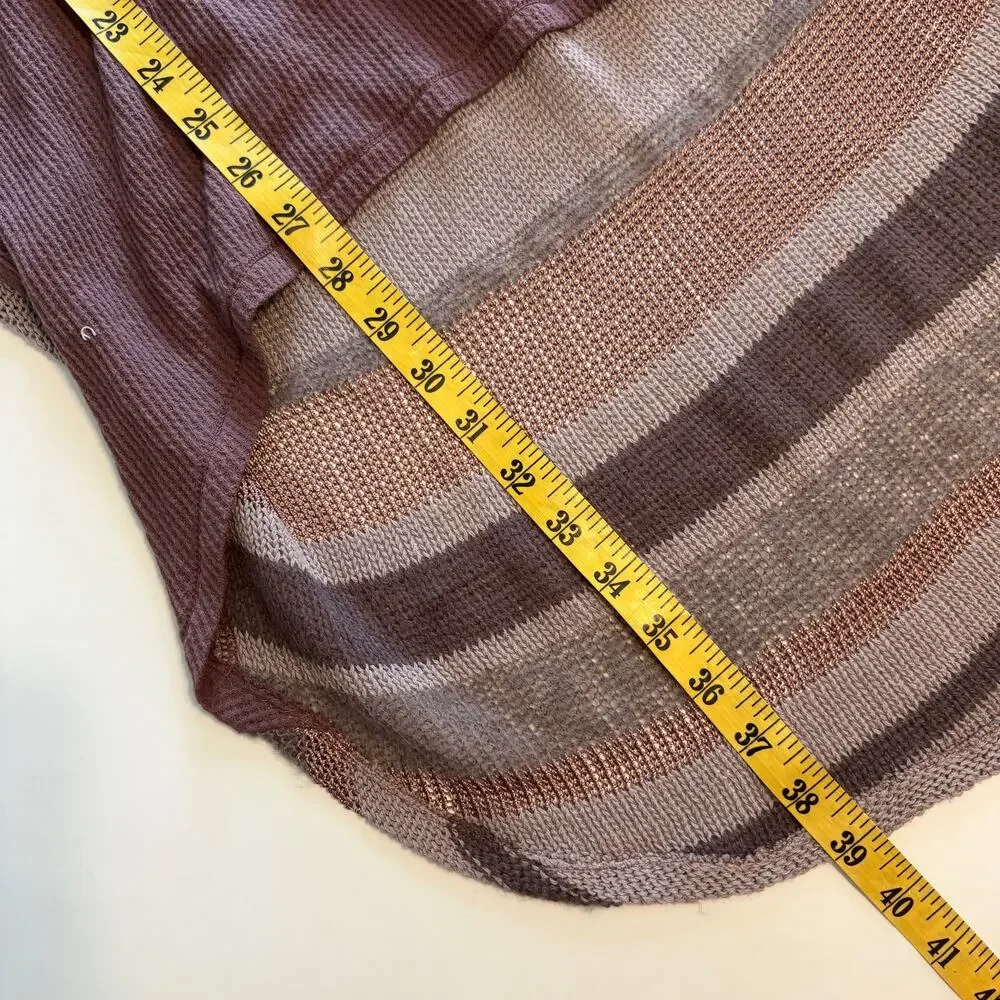 Free People Eco Thermal Raglan Tunic Sweater Womens Small Rose Brown High Low